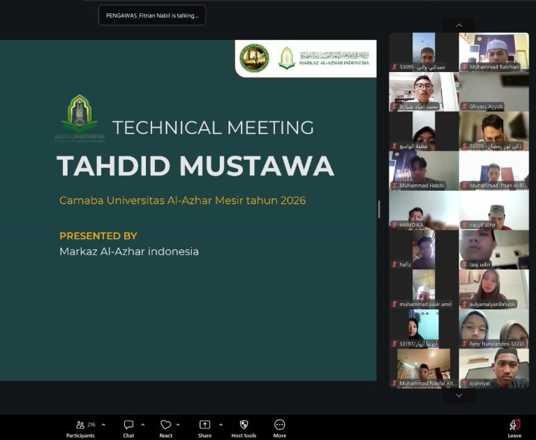 Markaz Al-Azhar Indonesia menyelenggarakan Tahdid Mustawa Universitas Al-Azhar Kairo Tahun 2026 Gelombang 2 pada tanggal 12 April 2026