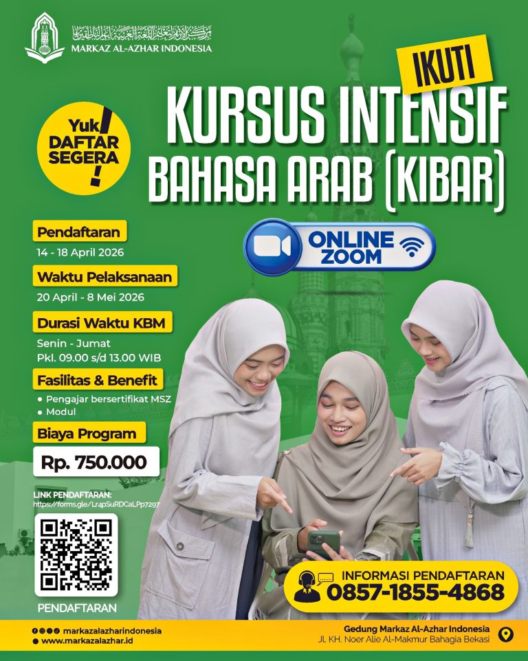 Kabar Bahagia ! Markaz Al-Azhar Indonesia Buka Program Kursus Intensif Bahasa Arab Online